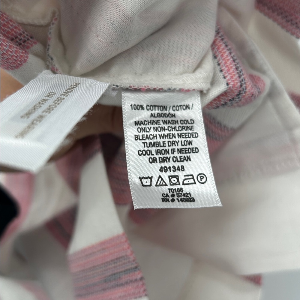 NEW Ann Taylor LOFT 100% Cotton White Pink Wide Stripe Print Shorts Size 00 - Picture 6 of 10